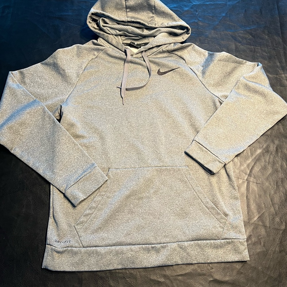 Nike Heather Gray Hoodie Dri Fit